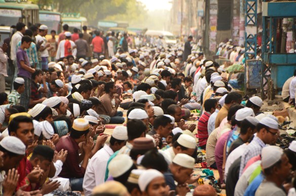 Friday prayers spill into the streets. 'City of Mosques' has not enough for its population